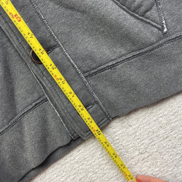 Y2K Hollister Women’s Button Down Oversized Hoodie Size S Grey Fleece Retro Logo - Picture 7 of 11